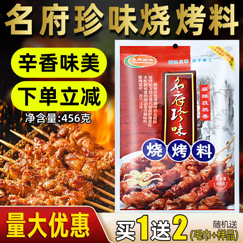 名府珍味烧烤料蘸料烧烤撒料家用麻辣孜然商用腌料456g烧烤粉