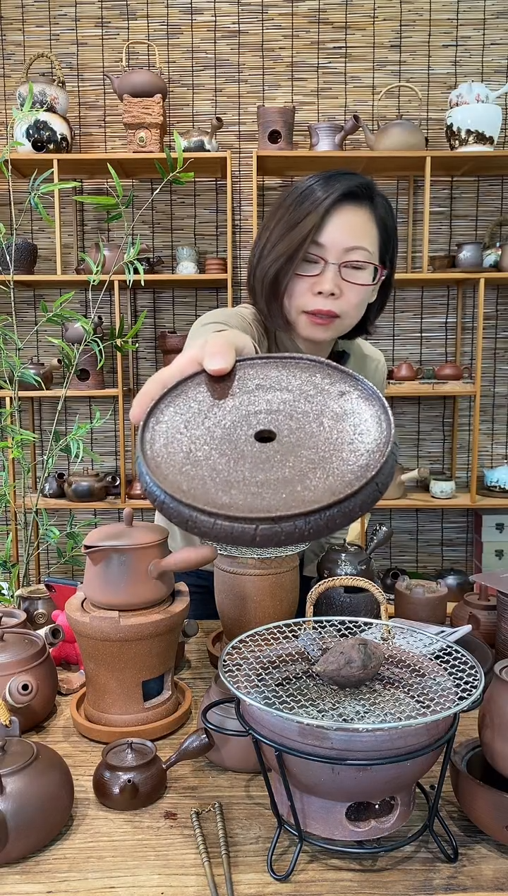 【闪购商品】陶瓷壶蔡玉添手拉黑釉小茶盘约16cm（壶承）