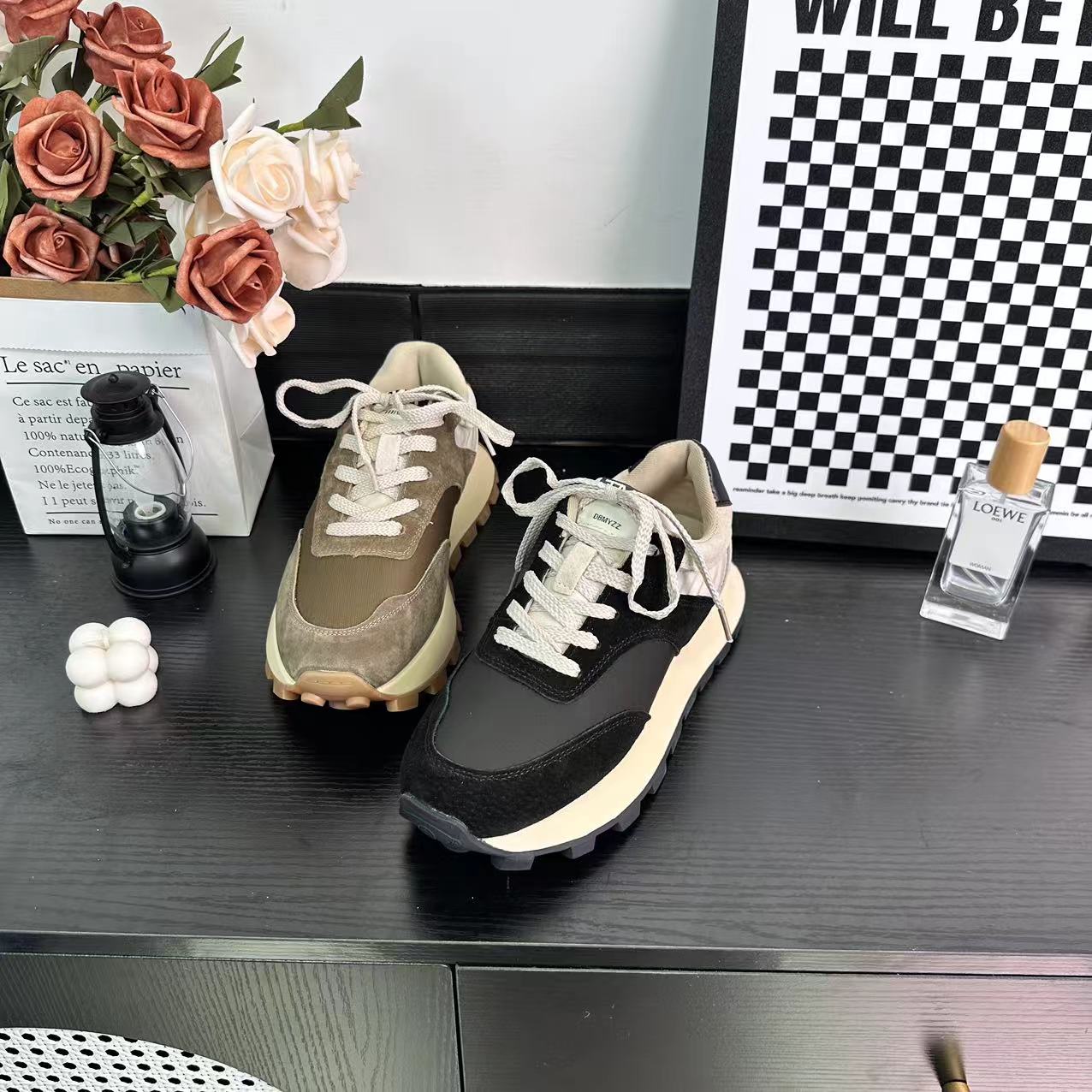 秋冬新款百搭运动潮流阿甘鞋女舒适复古系带休闲女鞋9016-1