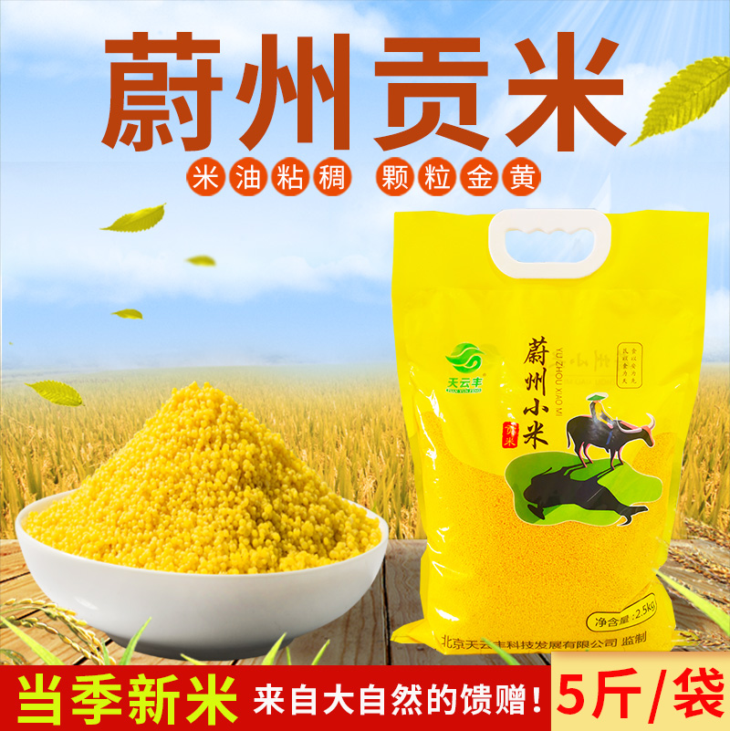 蔚县黄小米5斤*1袋/新小米粥小米饭农家粗粮杂粮米河北张家口特产