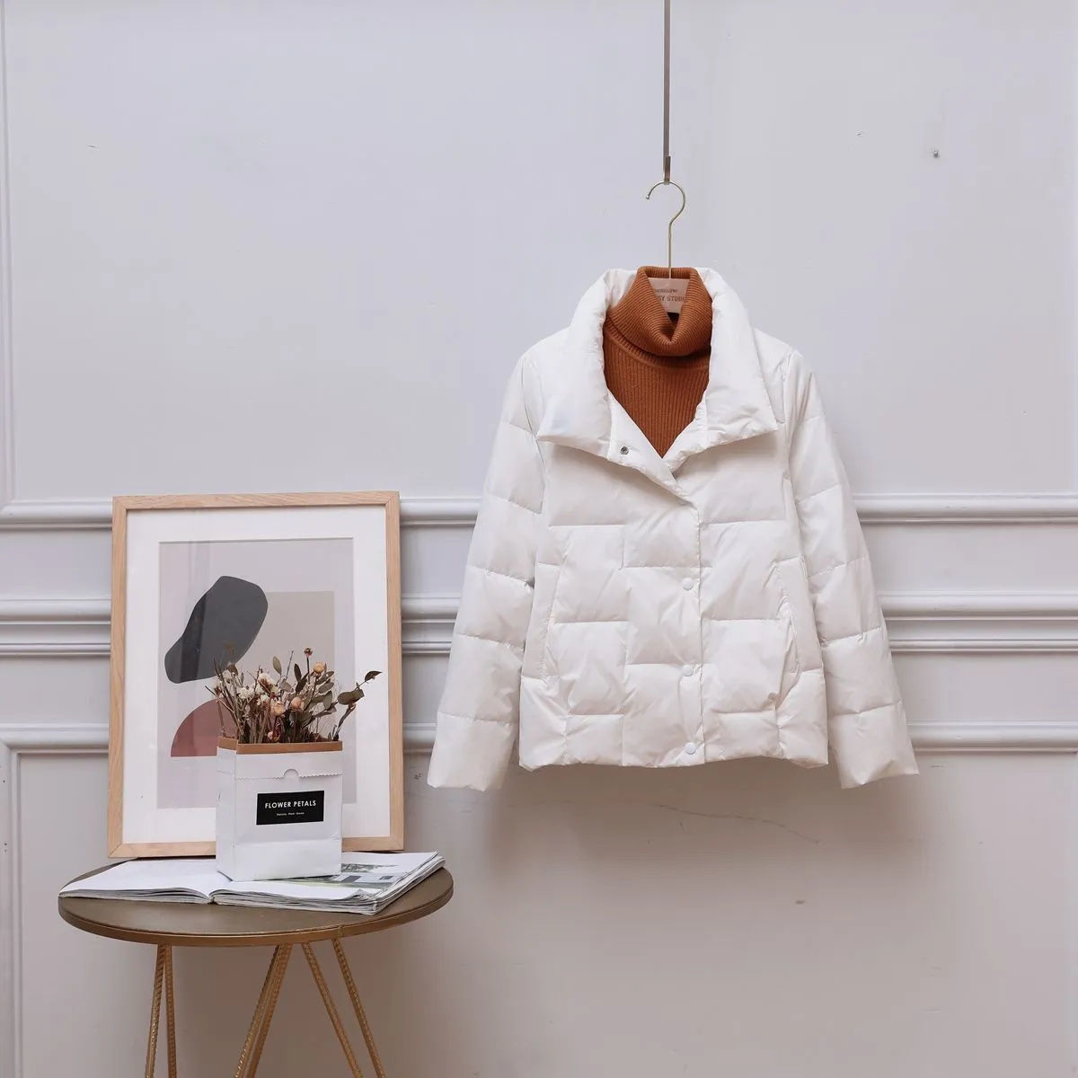 时尚羽绒棉服轻薄大码羽绒棉服女短款2023年冬季立领宽松小羽绒