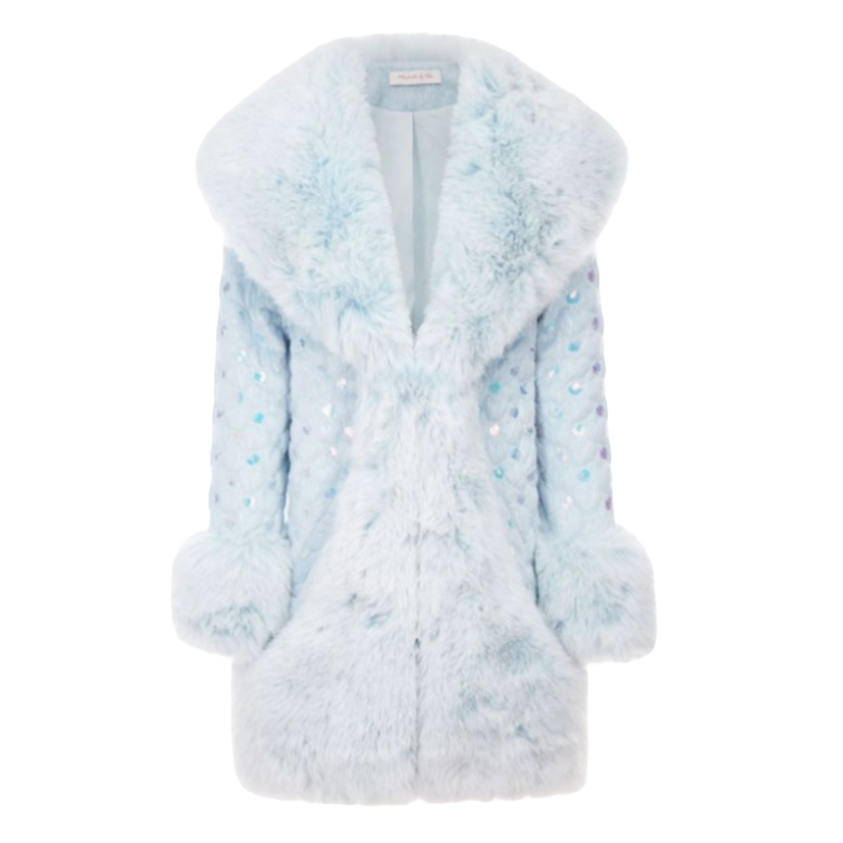 WARDROBES BY CHEN流光溢彩亮⽚拼环保⽪草外套DY23AW1221 