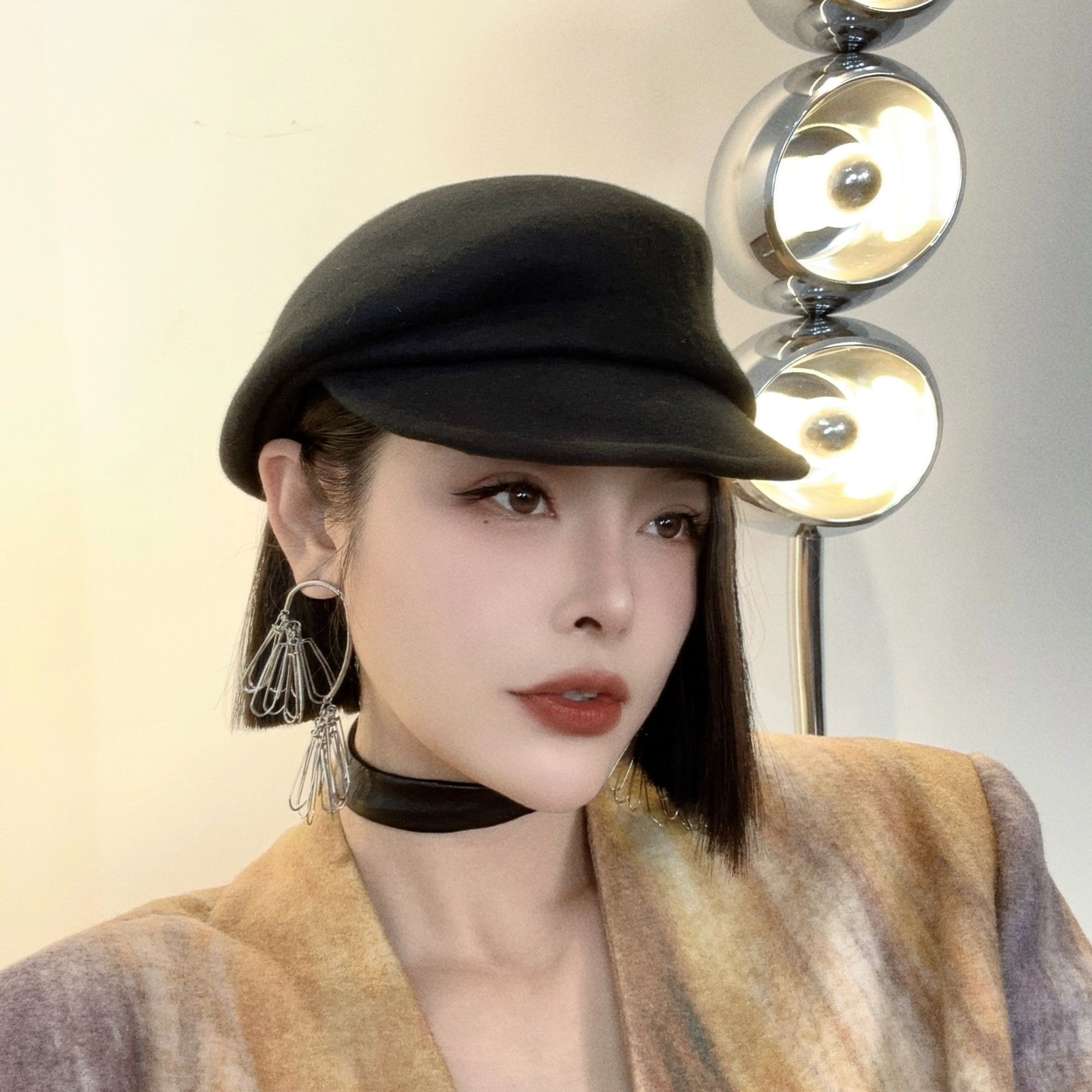 主播气质休闲帽子遮阳帽春夏时尚薄款夏季渔夫帽防晒帽贝雷帽礼帽