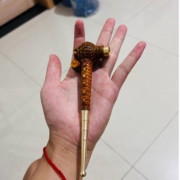 贵州实心竹雕烟杆小直杆子小巧玲珑随身携带一体烟杆