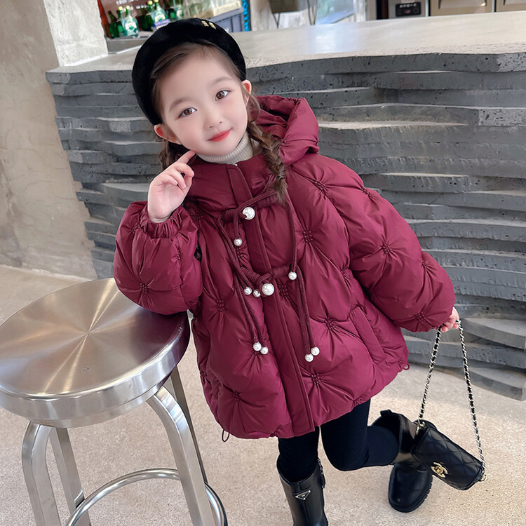 女童鸭绒羽绒服2023新款洋气女孩加厚保暖免洗外套儿童防寒冬装潮