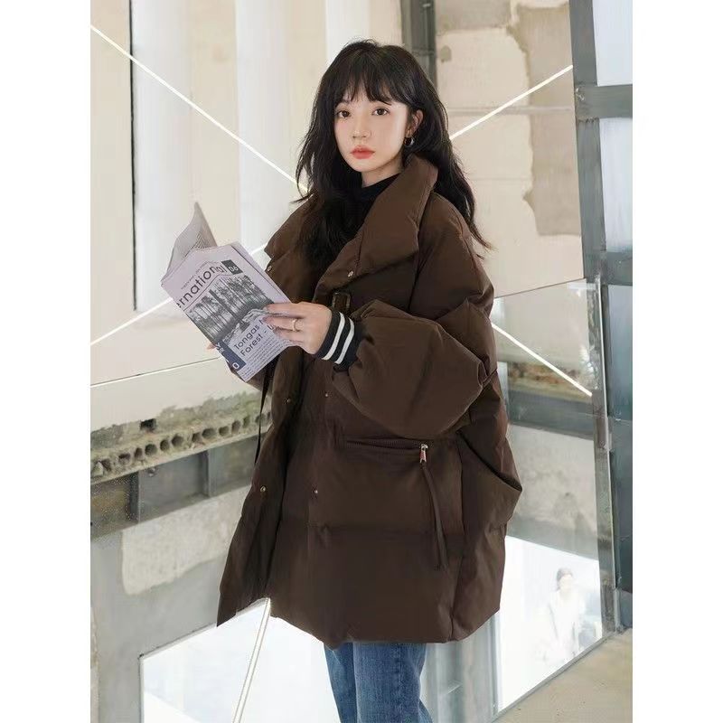 波登司白鸭绒羽绒服女潮ins冬季2023新款洋气小众韩版宽松立领中