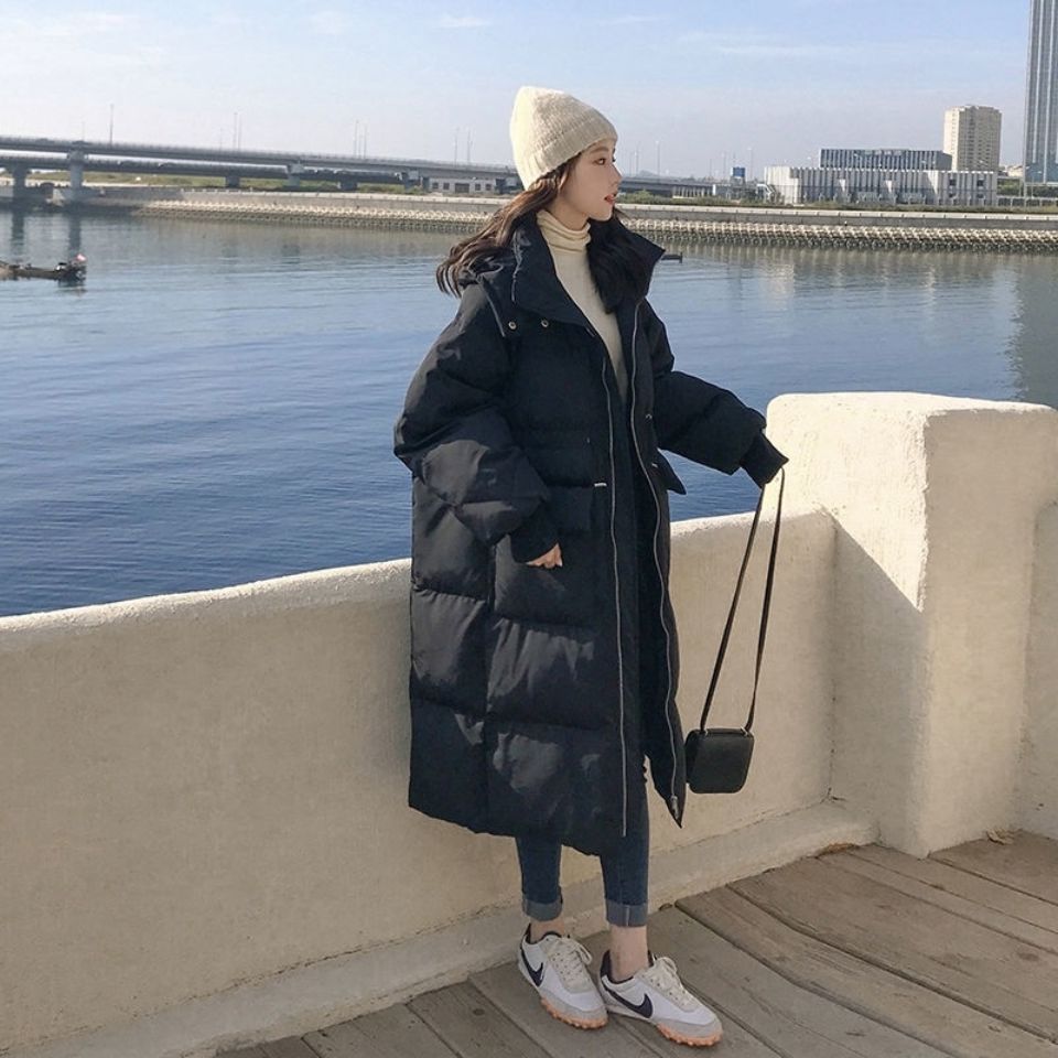 波登司白鸭绒羽绒服女2023冬季新款中长款韩版学生收腰ins外套潮