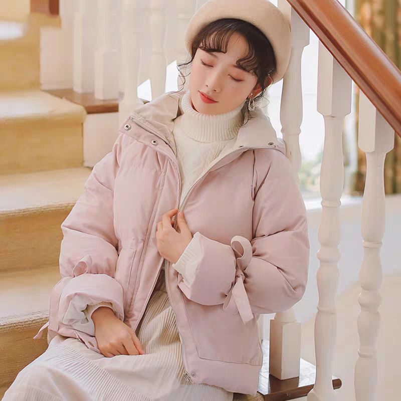 波登司白鸭绒羽绒服女学生韩版宽松短款2023冬季新款加厚小个子外