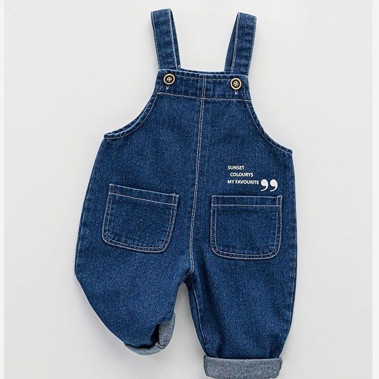 小童牛仔背带裤春秋男女小童连体裤休闲1一4岁儿童裤子宝宝背带裤