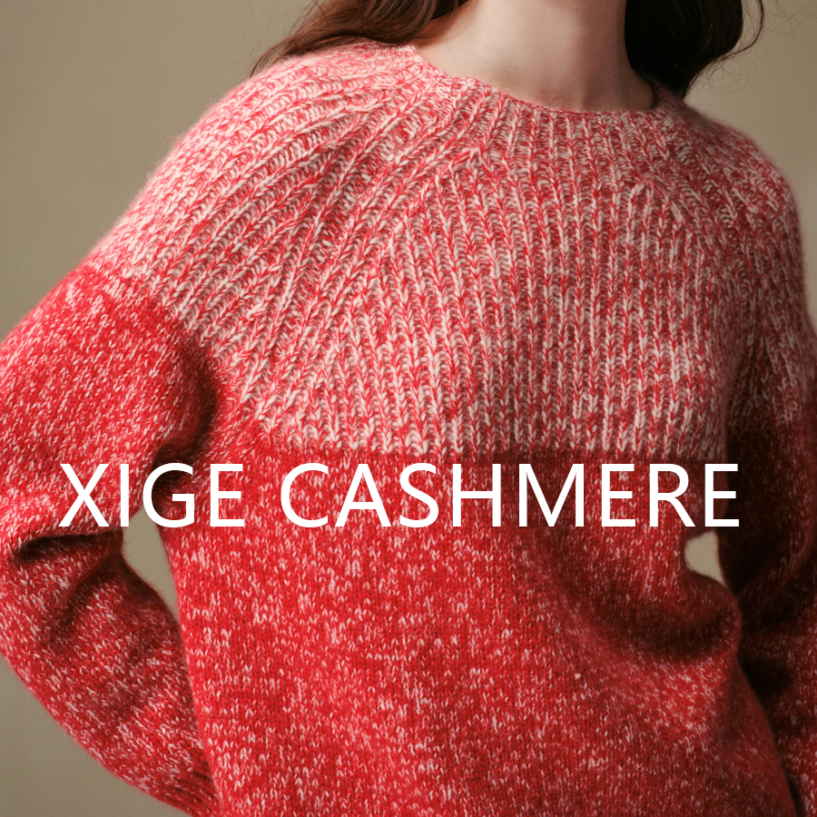 坠月  喜歌羊绒 100山羊绒 时尚拼色长袖针织衫女士圆领上衣 7566