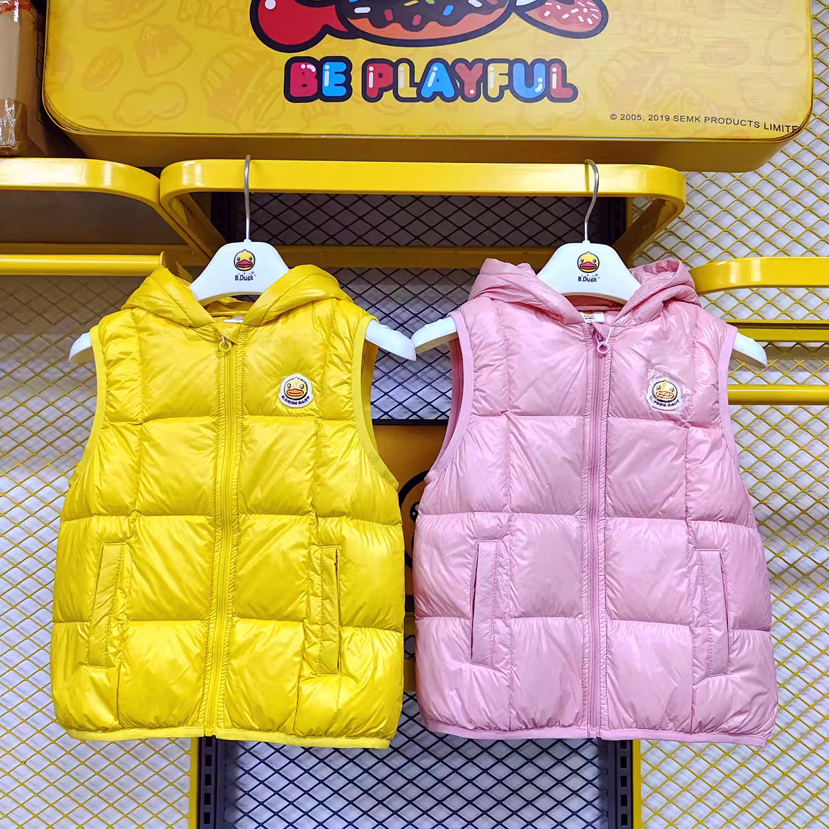 b.duck小黄鸭儿童羽绒马甲超柔软秋冬新款男童女童保暖背心坎肩潮