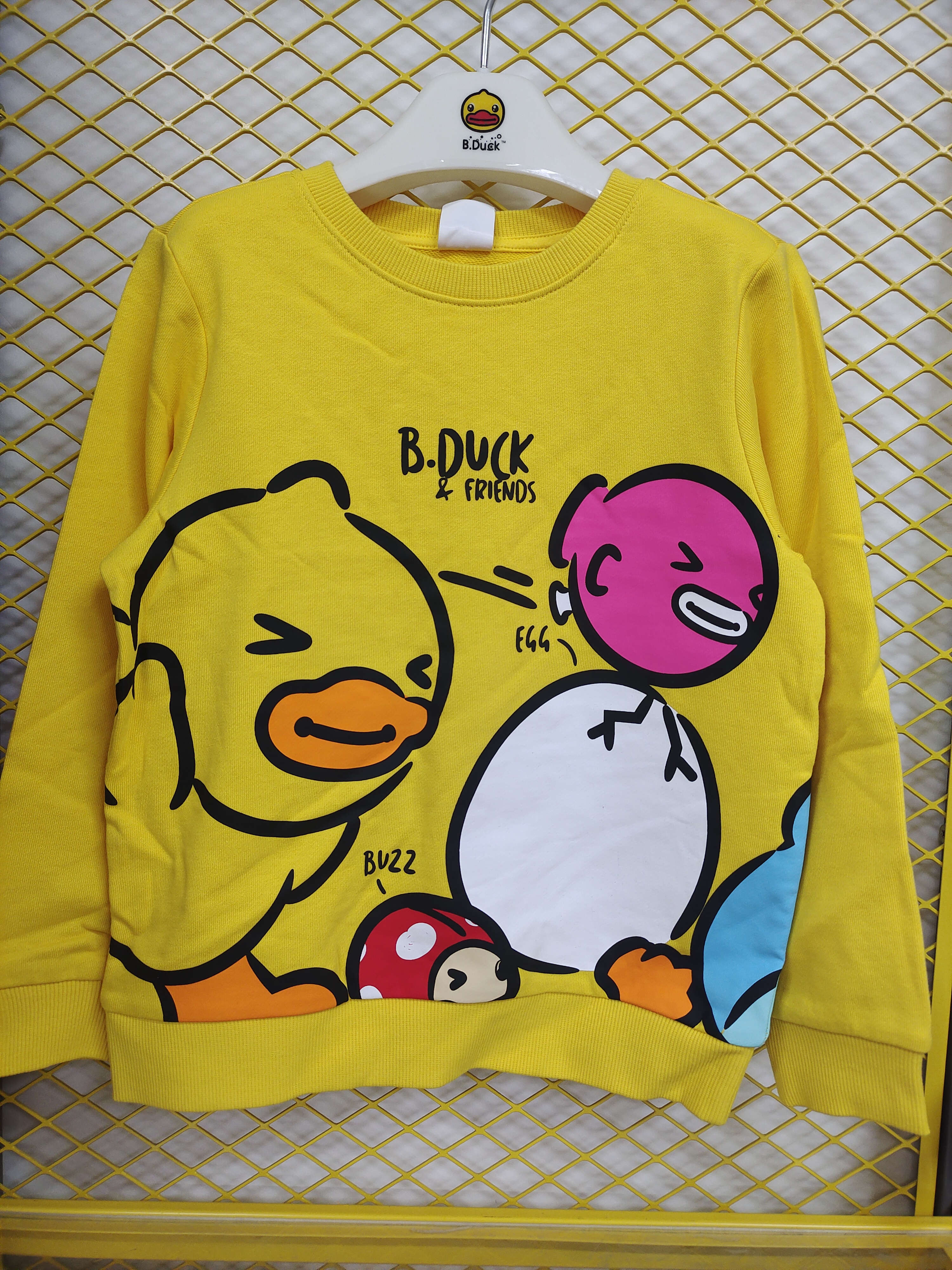 b.duck小黄鸭春秋纯棉毛圈卫衣可爱休闲长袖套头衫圆领上衣24新款