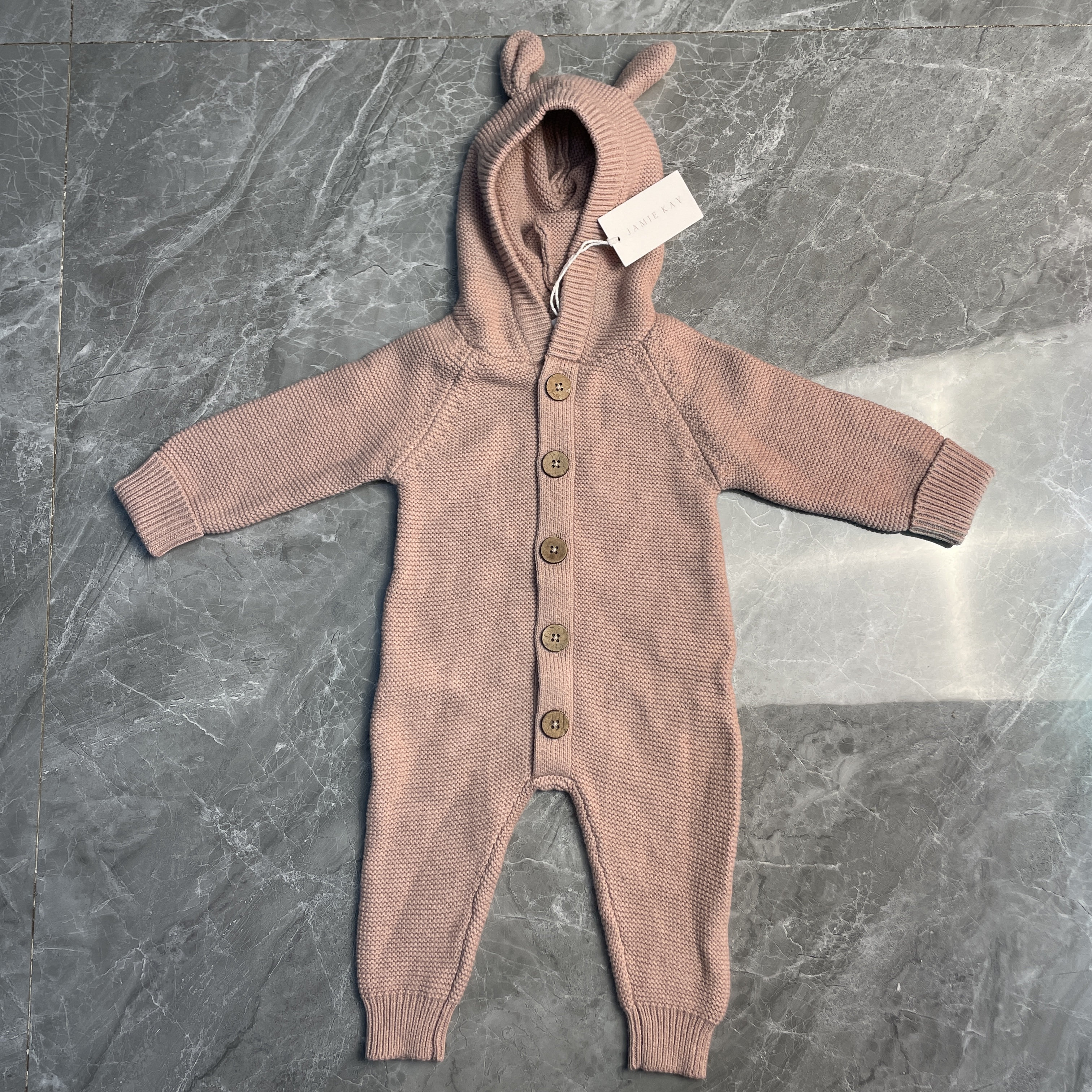 66码/73码/80码100%棉进口新西兰Jamie kay 连体带帽针织毛衣连帽