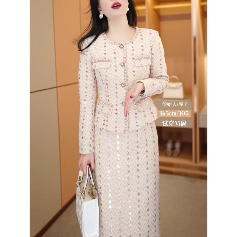 2023新款高档名媛气质套装时尚职业装外套洋气显瘦半身裙两件套潮