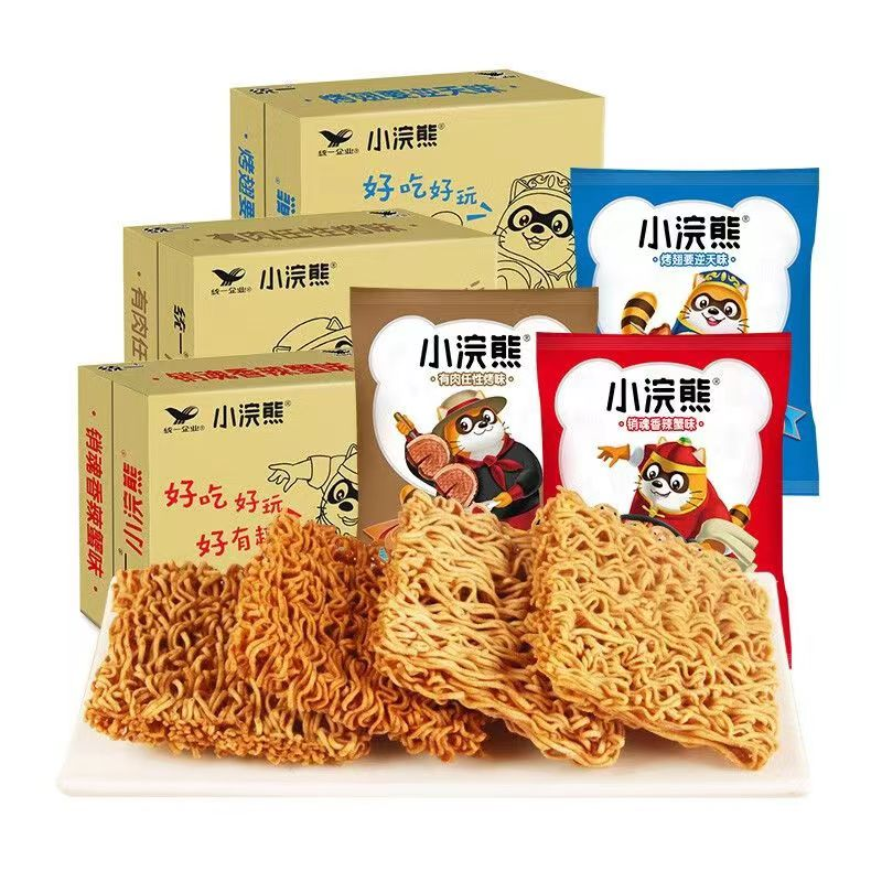 统一小浣熊干脆面包邮整箱8090后怀旧零食捏碎面童年干吃面方便面