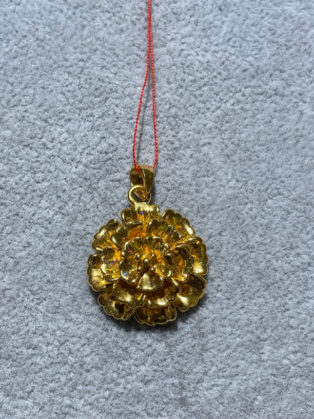 丽雅珠宝，足金999花吊坠