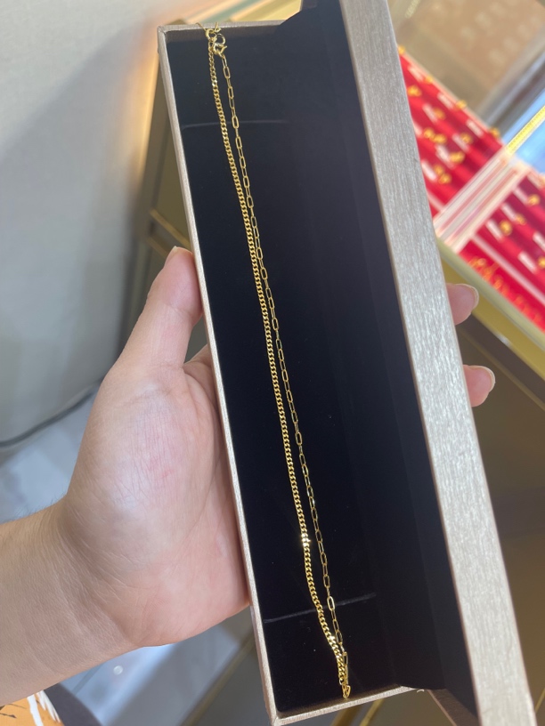 丽雅珠宝，999.9 足金AB项链
