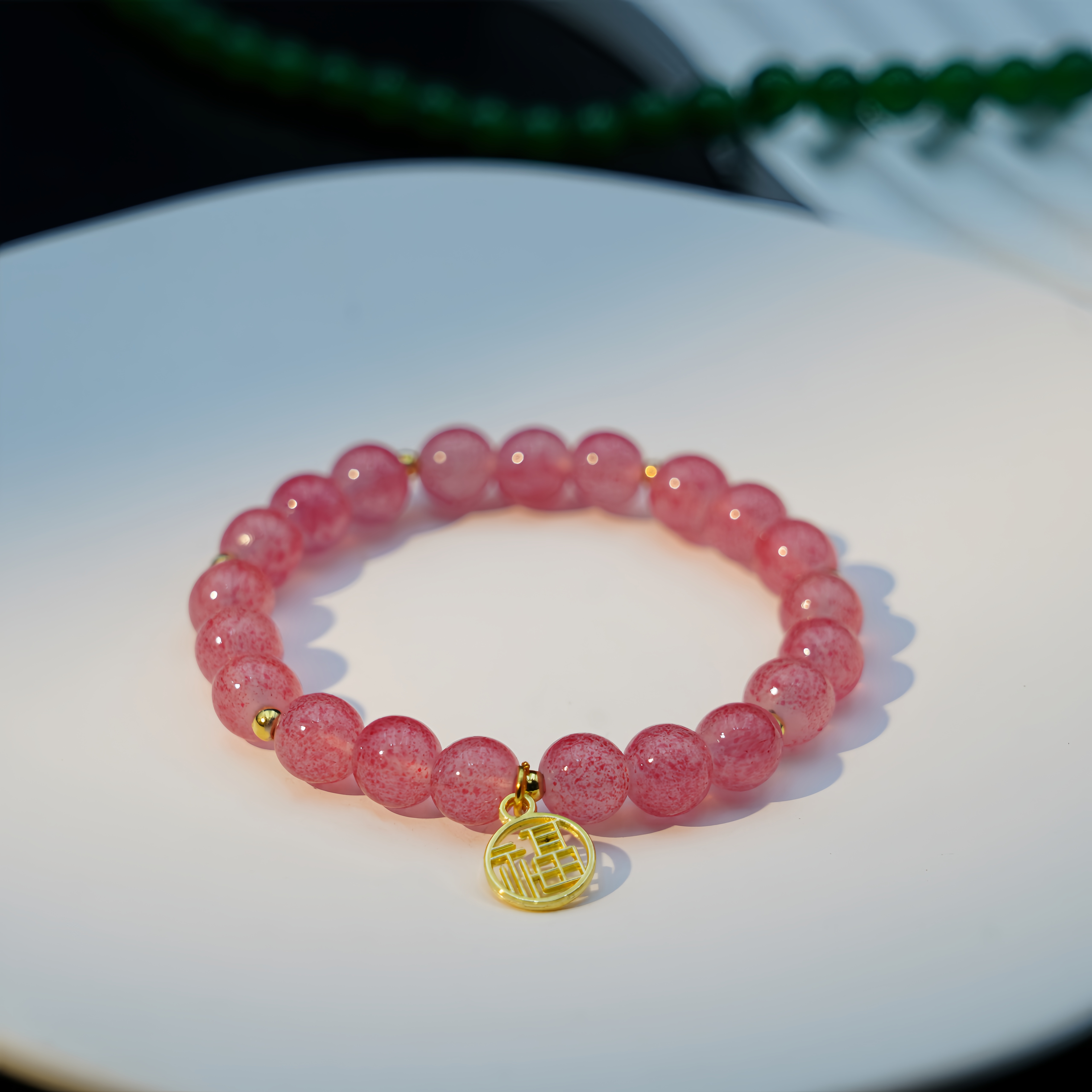 草莓手链闺蜜串珠轻奢小众精致手饰Y089