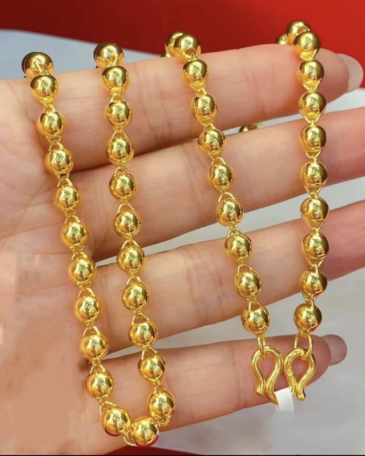 合金项链 【圆珠项链金色饰品】光珠佛珠项链简单耐看男款男士百搭