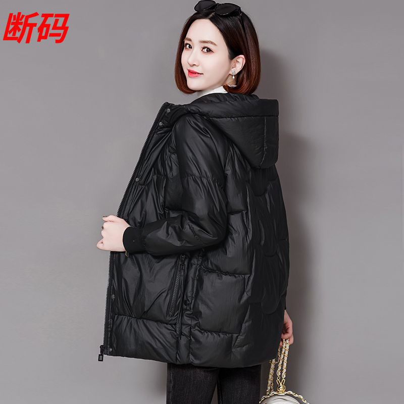 雅鹿棉衣女中长款2022反季新款韩版宽松显瘦羽绒羽绒服加厚连帽外