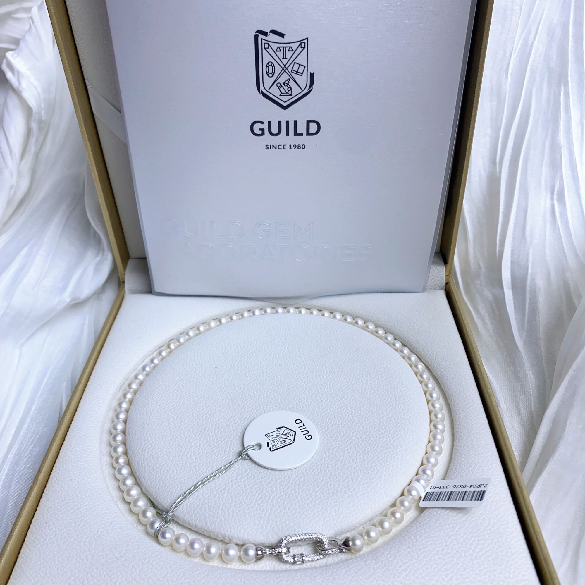 天然淡水毕业级白色珍珠项链 （带吉尔德大证）-XSA057