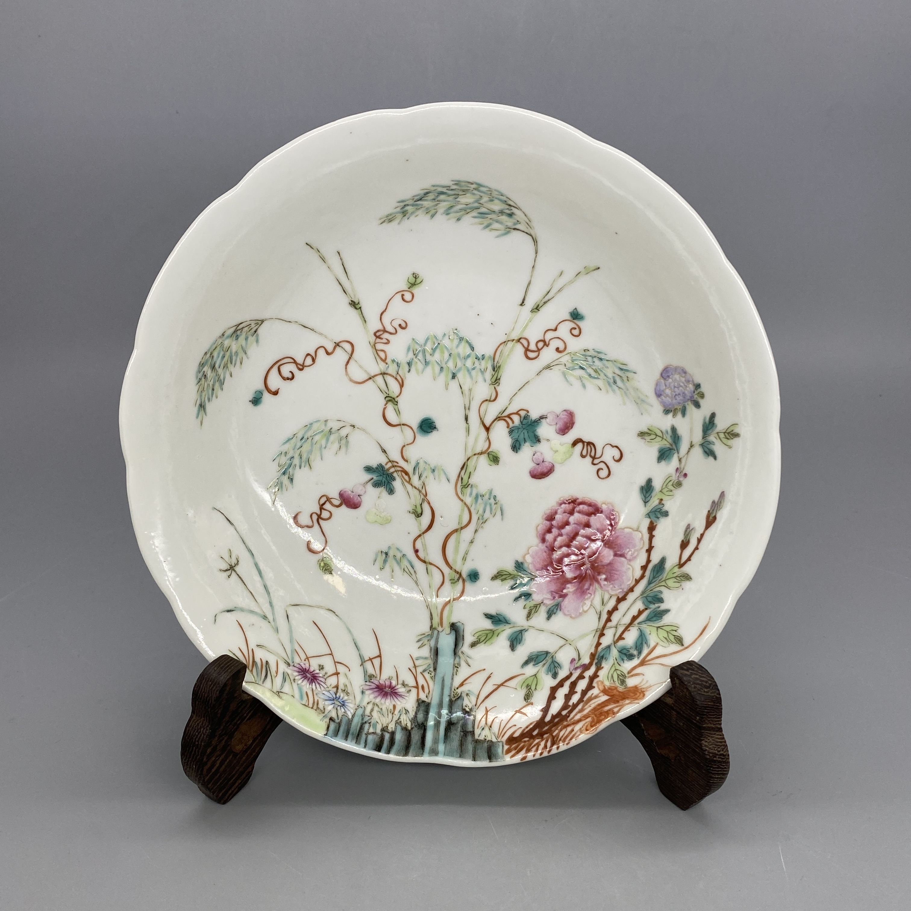 32412050*民国粉彩花卉纹盘/瓷器三/江苏省文物总店