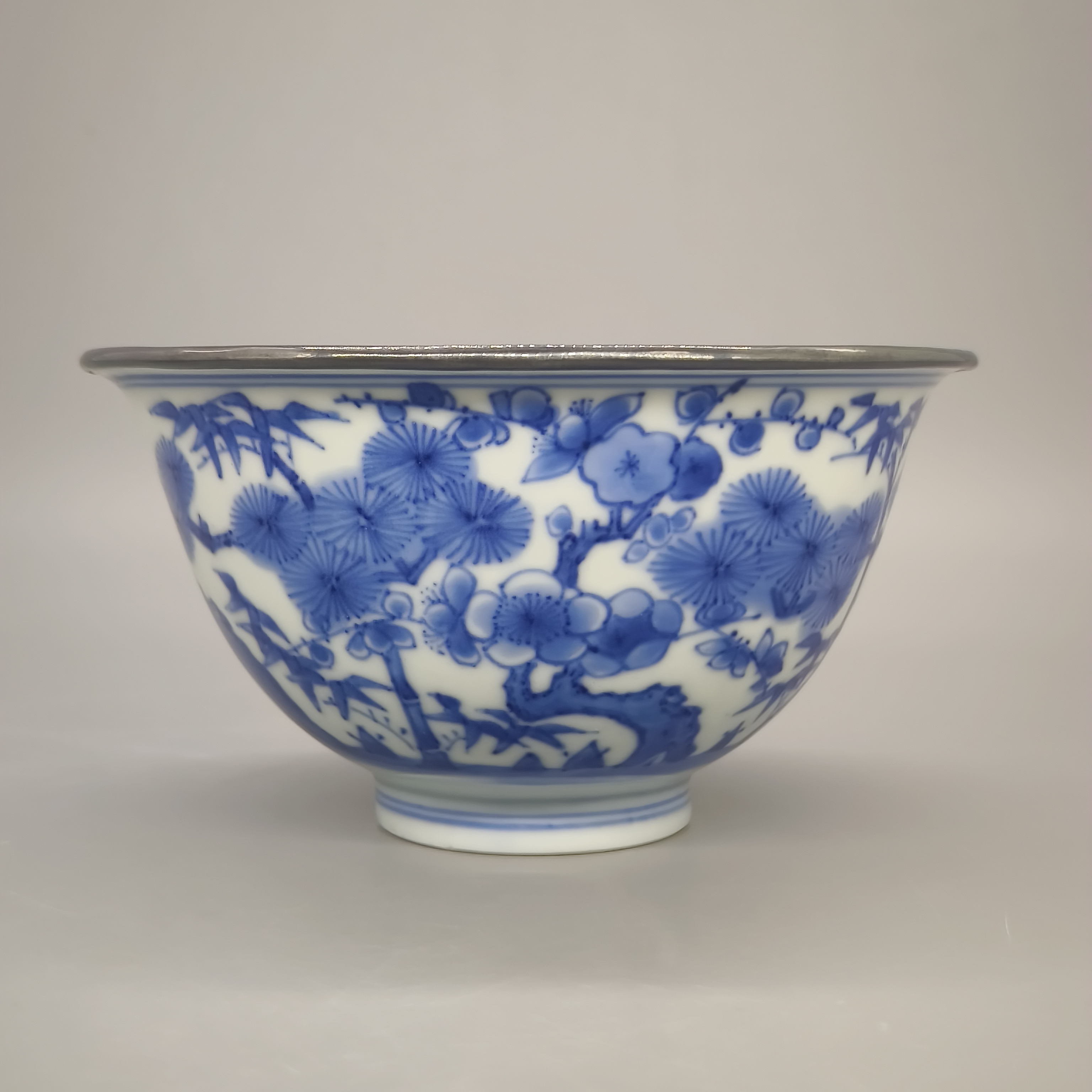 42411126*明末清初青花松竹梅纹碗/瓷器四/江苏省文物总店