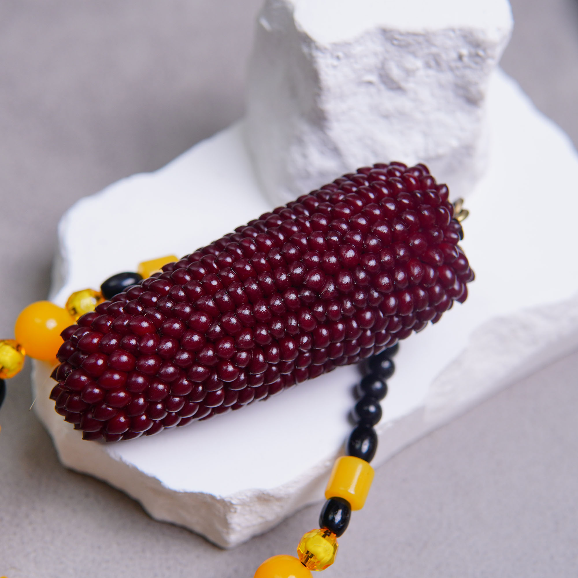 米花堂文玩樱桃红玉米成品DIY手工加工手玩件