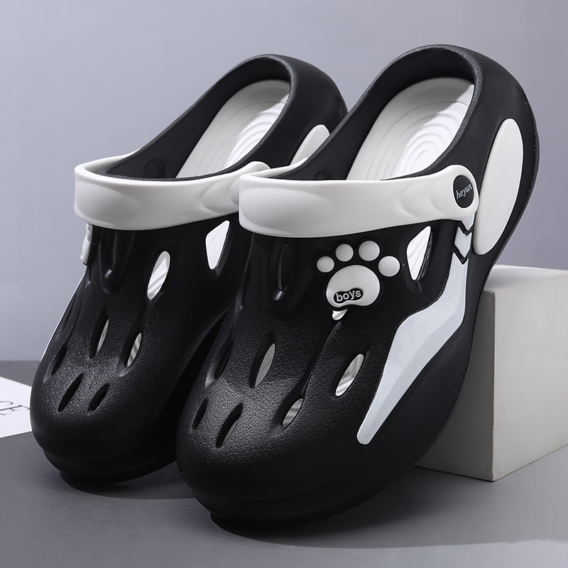 男士凉鞋夏季外穿洞洞鞋防滑包头户外男款时尚休闲情侣透气软底