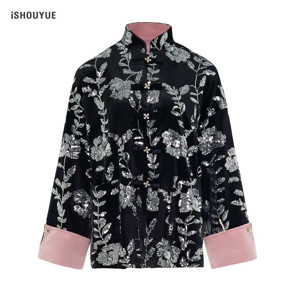 iSHOUYUE · 繁花入梦新中式刺绣外套长袖中国风款设计师气质立领