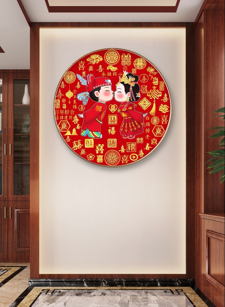 结婚喜庆百喜钻石画卧室情侣满钻钻石贴十字绣高质量砖石画批发5D