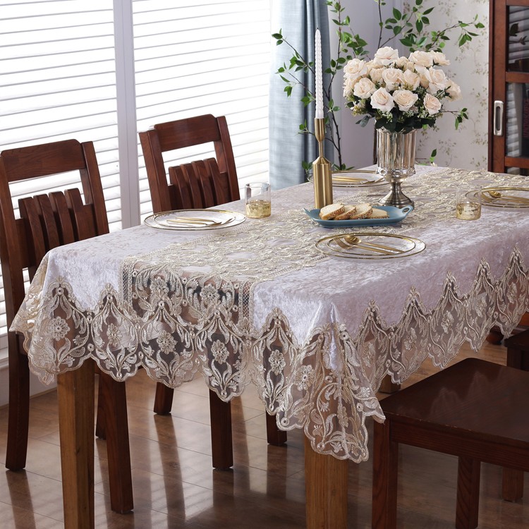 欧式电视柜桌布蕾丝布艺长方形客厅茶几餐桌桌布防尘盖巾罩家用