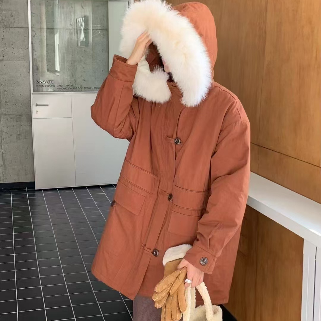 媛媛家百搭时尚外套10299连帽保暖冬季