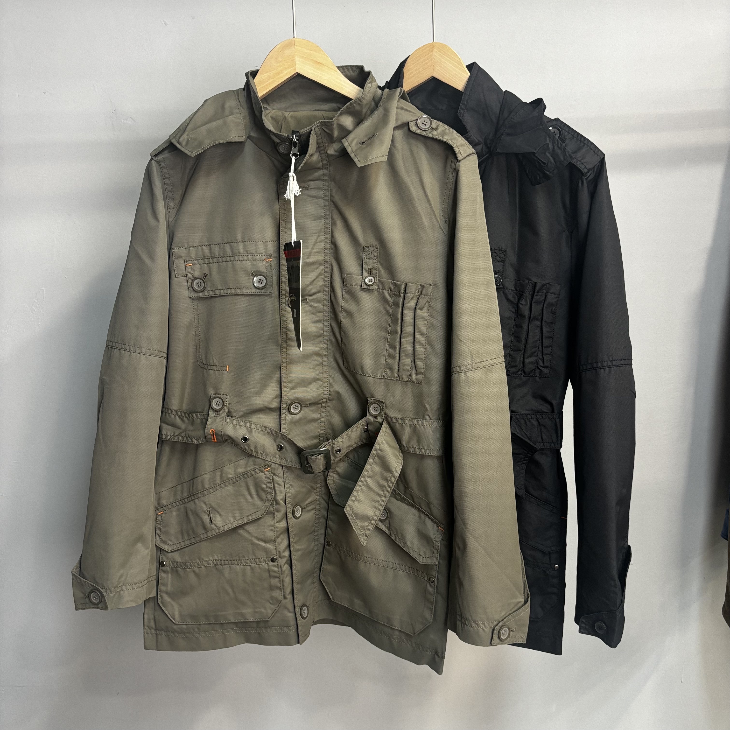 美式复古！外贸春秋男士战术工装多口袋中长款夹克风衣外套