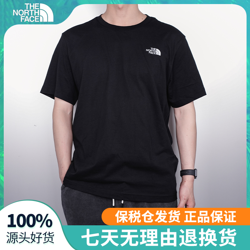 THE NORTH FACE/北面T恤24版男女基础款棉短袖圆领T恤黑