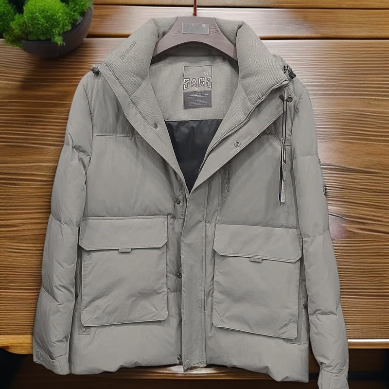 【3172】商务小款保暖可脱帽外套羽绒服