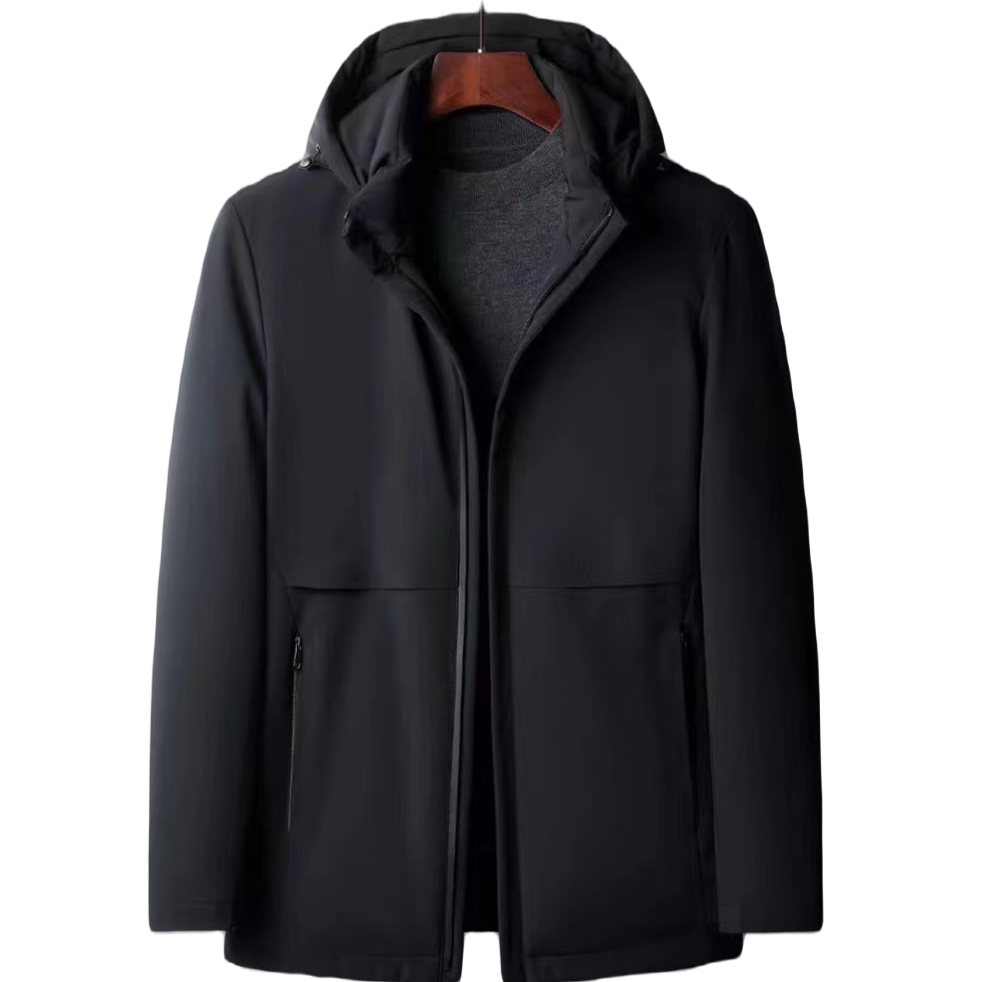 【正常薄厚】3361男士休闲商务羽绒服可拆帽冬季保暖