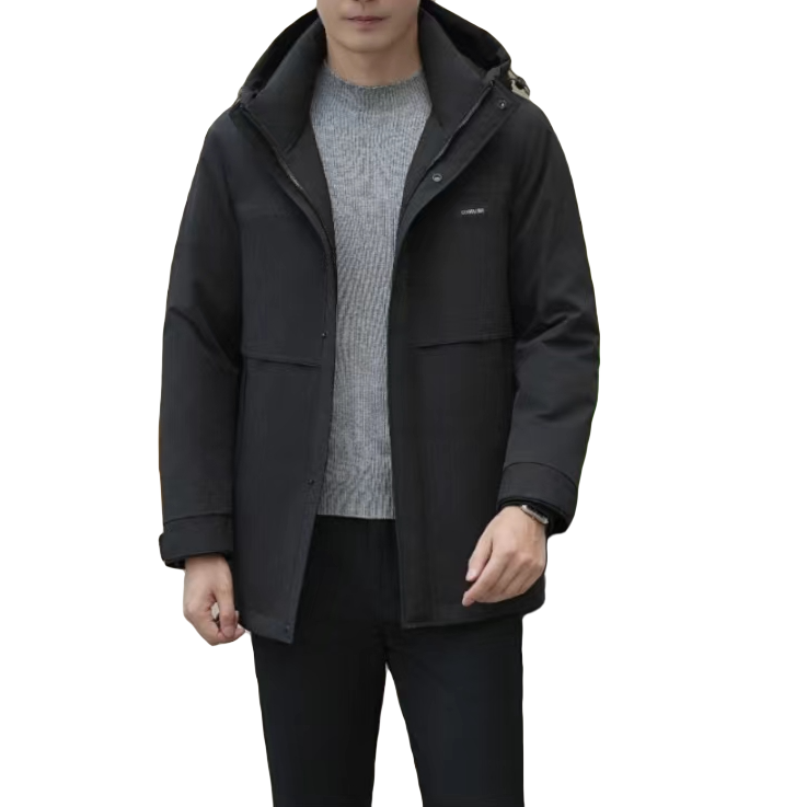 【3607】可脱卸中款男士商务休闲羽绒服