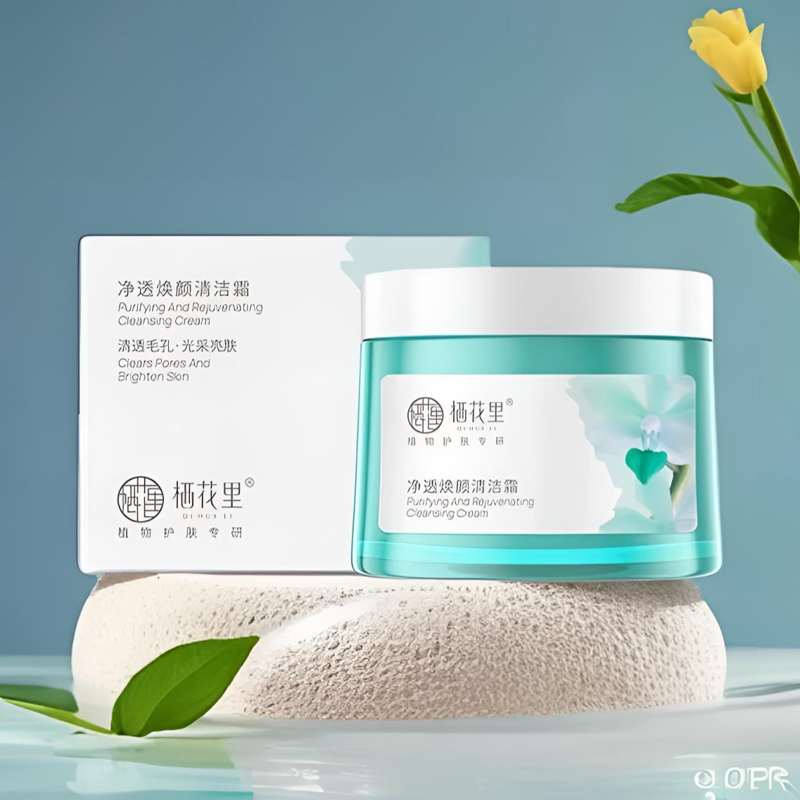 栖花里净透焕颜清洁霜排浊去污净化黑头细致毛孔去黄提亮润肤光泽