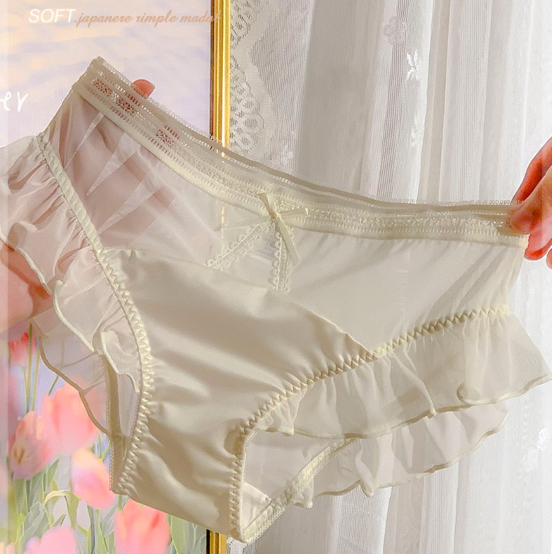 90-115斤时尚日系性感舒适透气简约少女甜美蕾丝中腰薄款三角裤