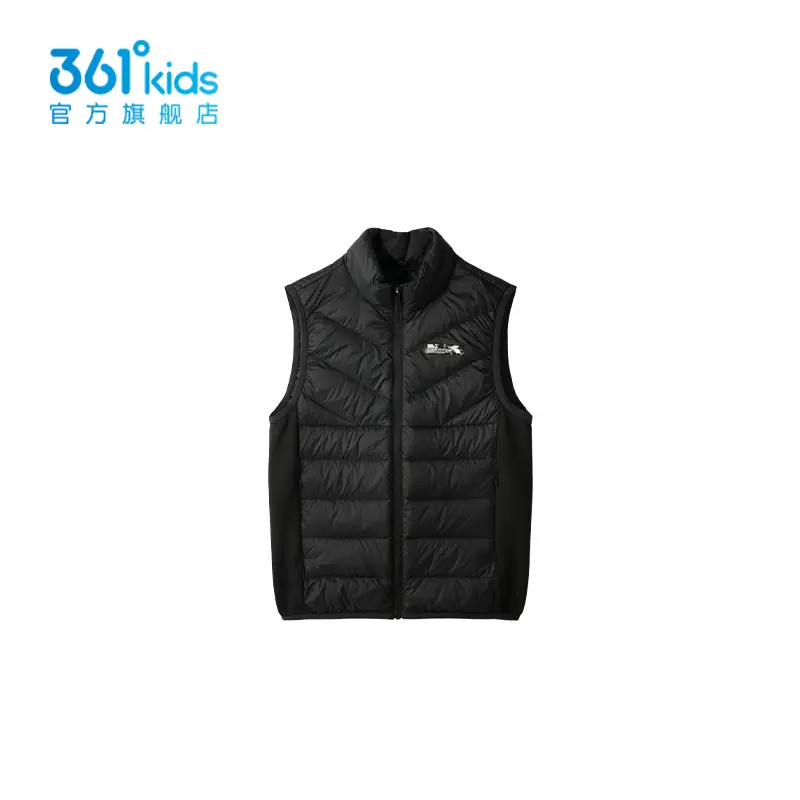 361°秋冬黑色童装男童轻薄羽绒马夹2024年冬季新款中大童保暖马甲