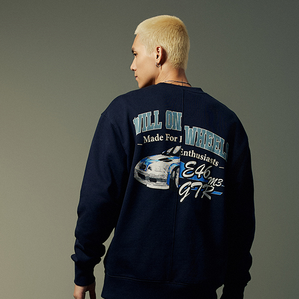 wow意志驱动潮牌拼接卫衣【宝马M3】高级感重磅休闲圆领宽松卫衣男