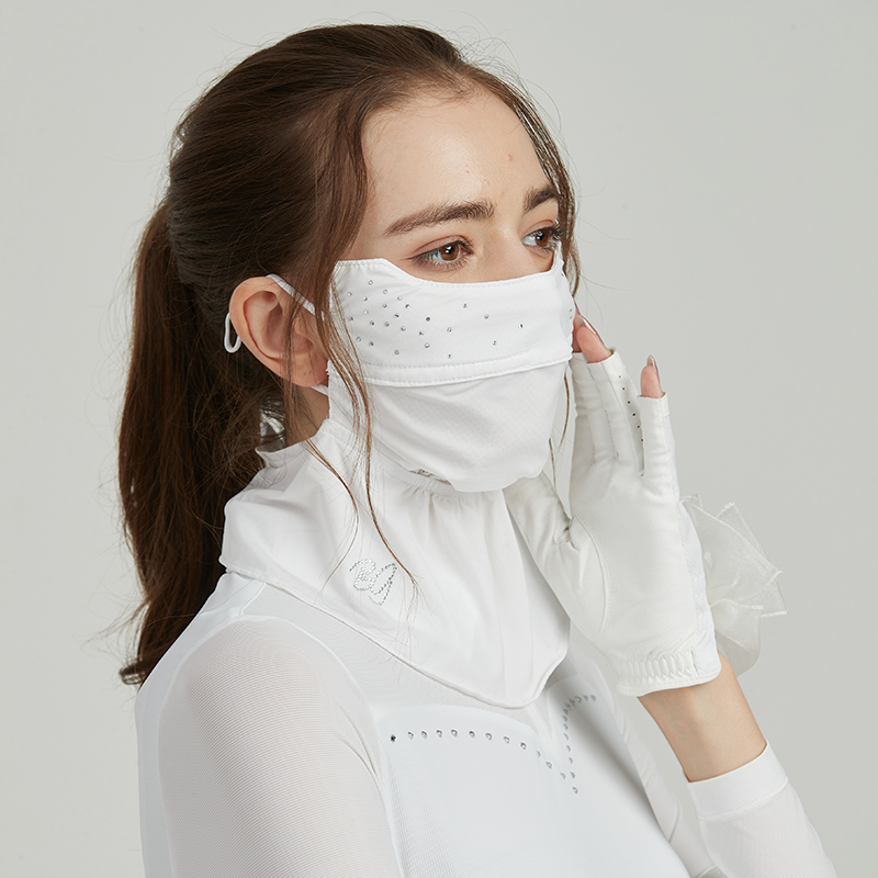 BG高尔夫防晒面罩3d立体遮脸夏季女防尘防紫外线冰丝骑行开车面罩
