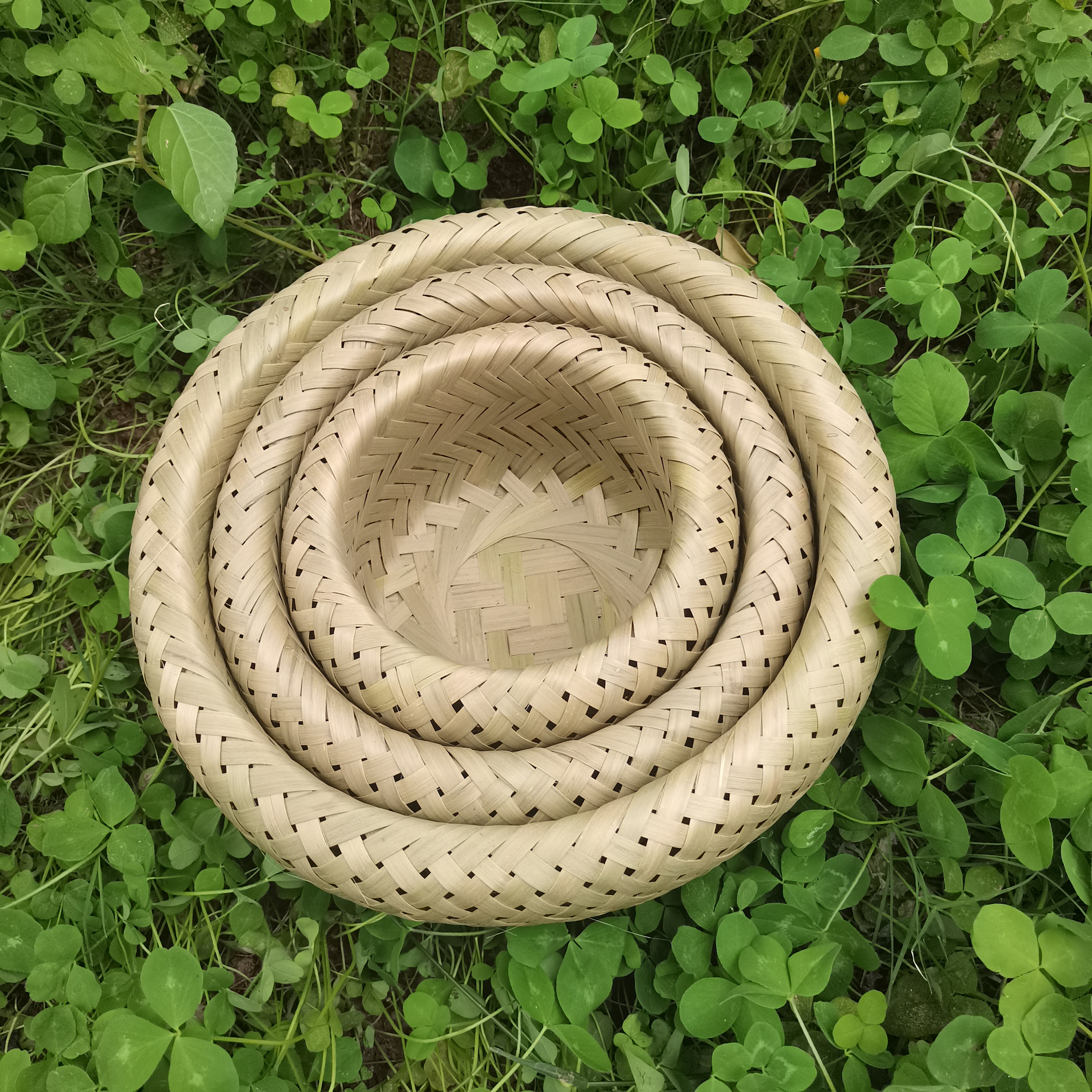 竹子收纳棋子仿古筐