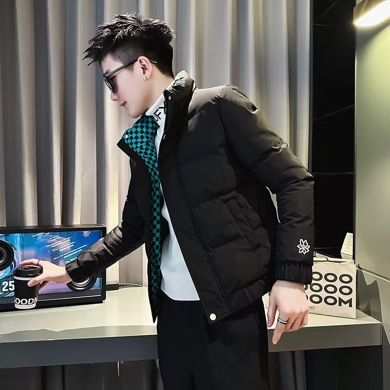 潮牌痞帅棉服男冬季短款棉衣外套2023新款男士休闲百搭冬装棉袄子