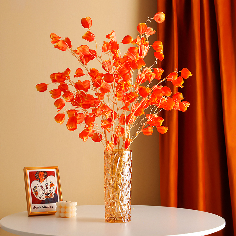 橙色灯笼果荷兰酸浆果客厅家居软装装饰摆件仿真花