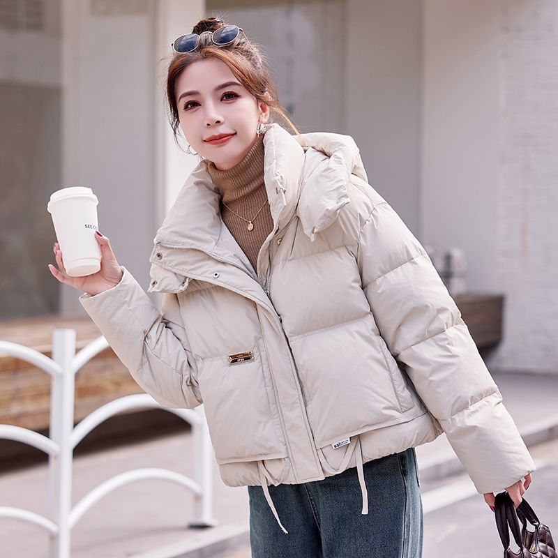 2023高端羽绒服女2023新款韩版时尚短款小个子冬季白鸭绒连帽保