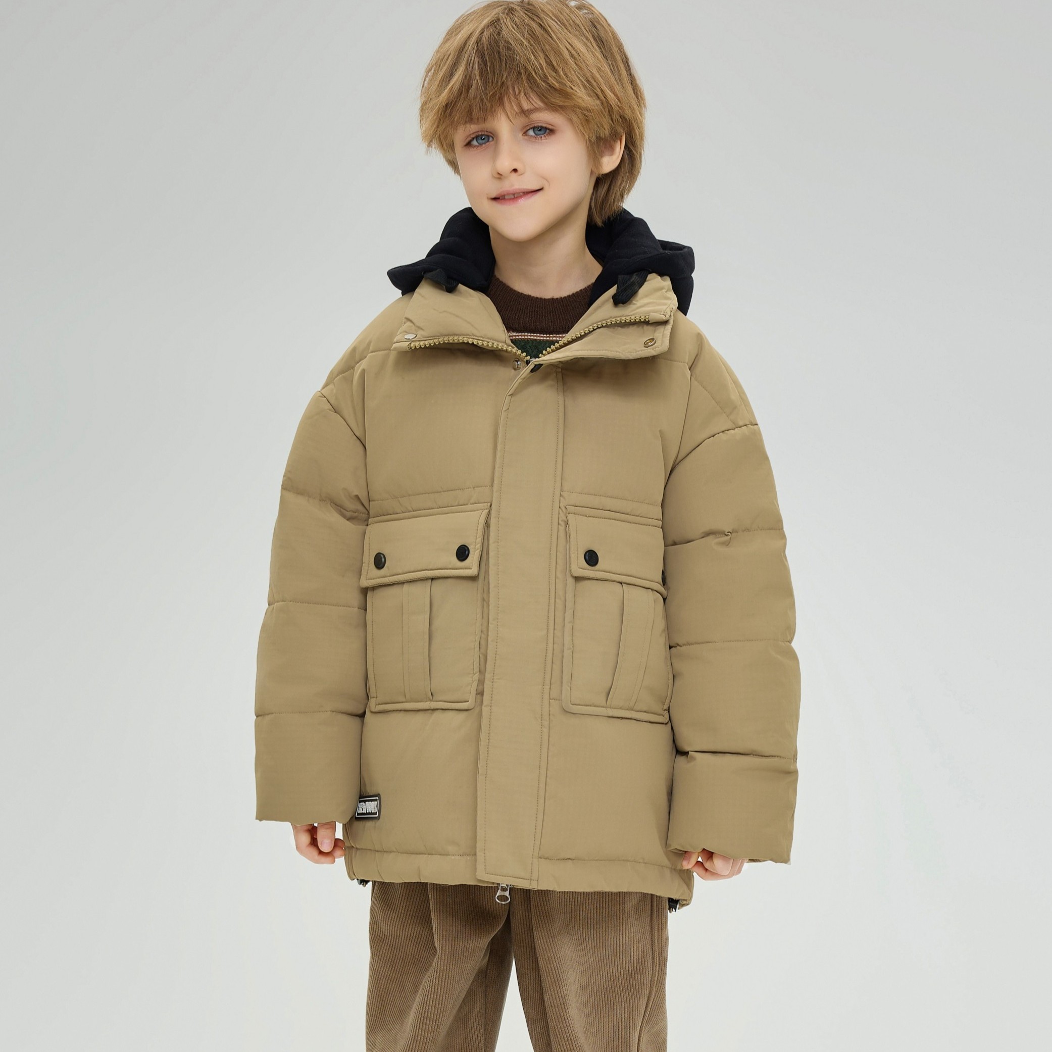 雪中飞童装儿童羽绒服2023新款中大童连帽羽绒服外套冬季23320