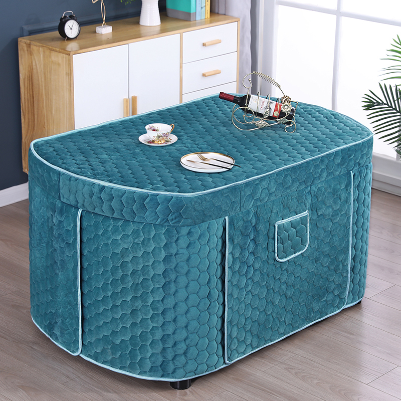 定制椭圆形餐桌布简约现代加厚烤火罩茶几桌布家用长方形桌罩套子