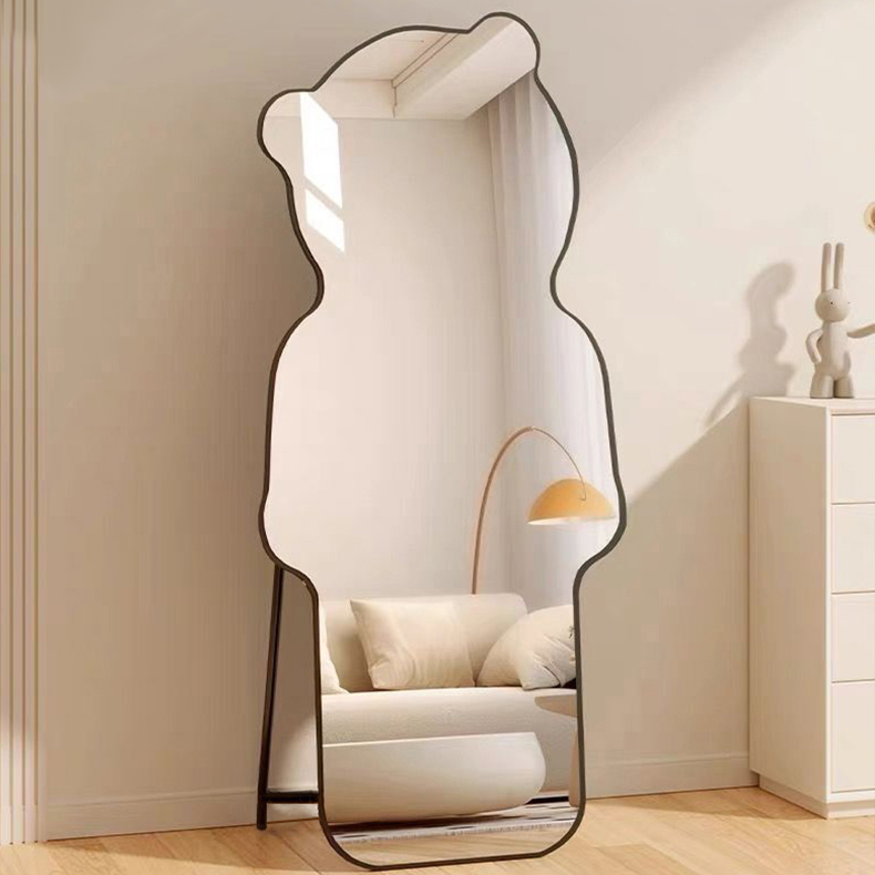 新疆包邮全身镜小熊ins风落地镜网红镜子家用穿衣镜服装店试衣镜